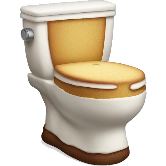 Toilet made out of cake emoji