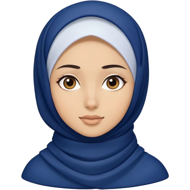 White hijab girl wearing dark blue hijab emoji