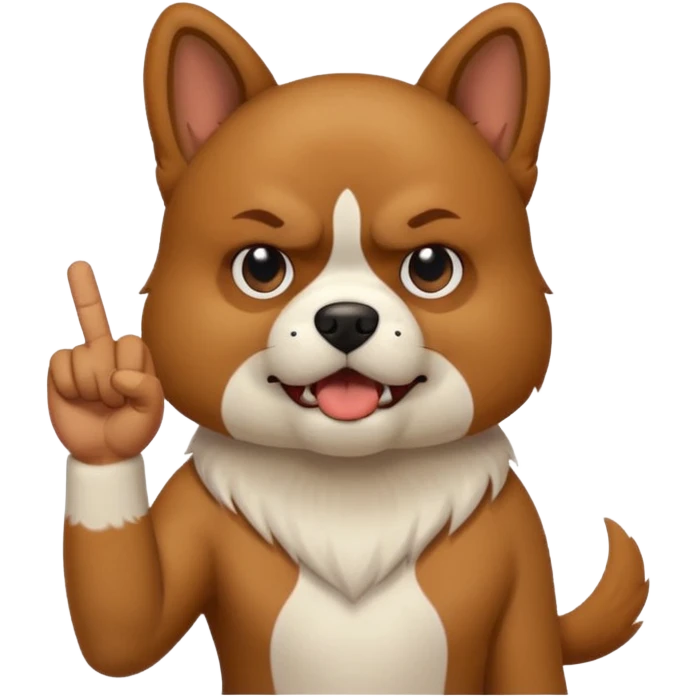 Dog putting the middle finger up emoji