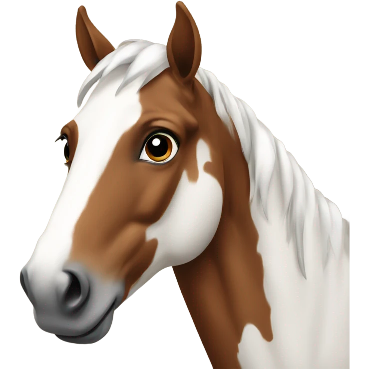 Brown and white horse emoji