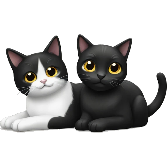 Black cat & black and white cat emoji