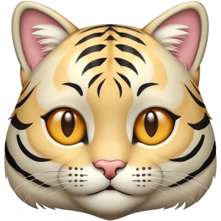 Light gray tiger cat, with cream color emoji