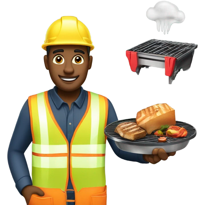 Construction worker cooking  emoji