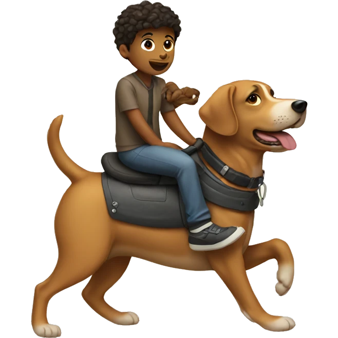 Boy ride a dog emoji