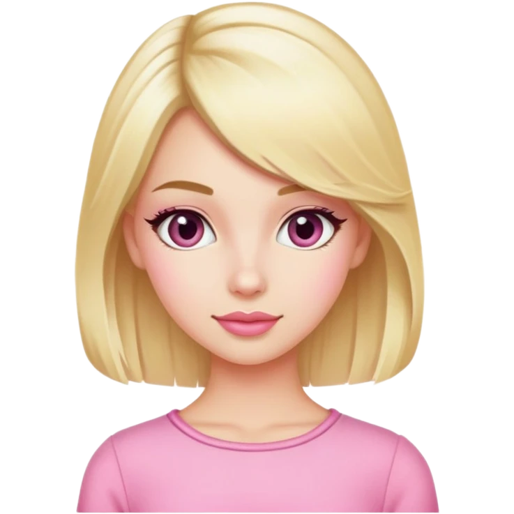 A coquette girl with blonde hair and pink cute clothing emoji