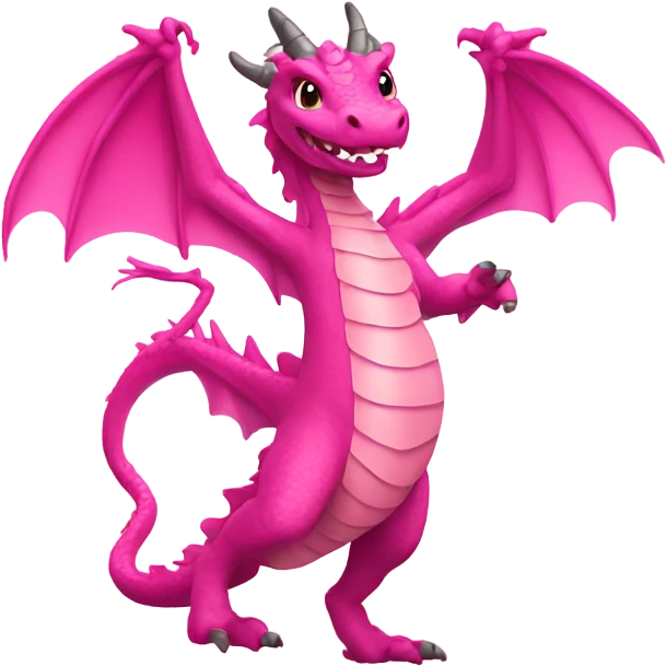 Pink dragon with mirror is dancing  emoji