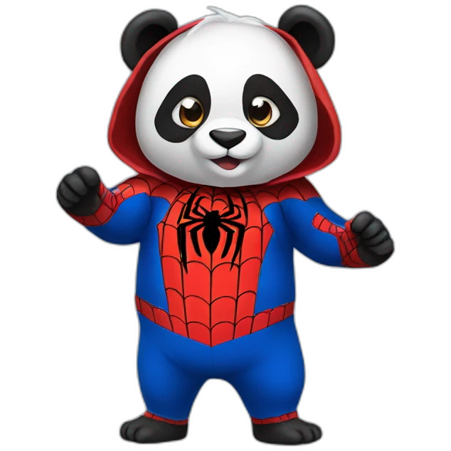 Panda dressed as spiderman emoji