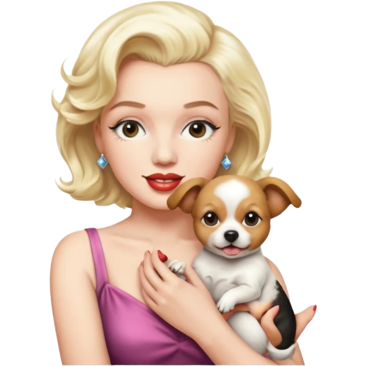 Marilyn Monroe, with dog emoji