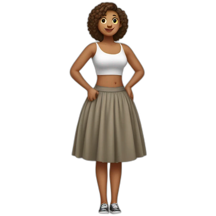 Full body Curvy girl in skirt lifts her scirt emoji