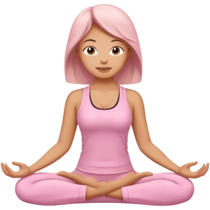 mom doing yoga wearing light pink clothes emoji