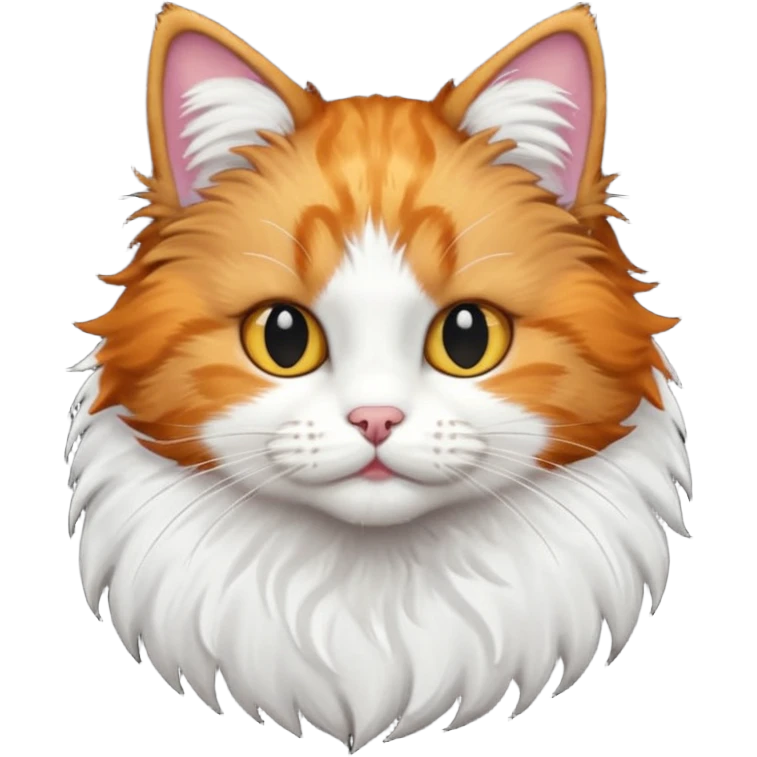 A cat with half its face ginger and the other half black emoji