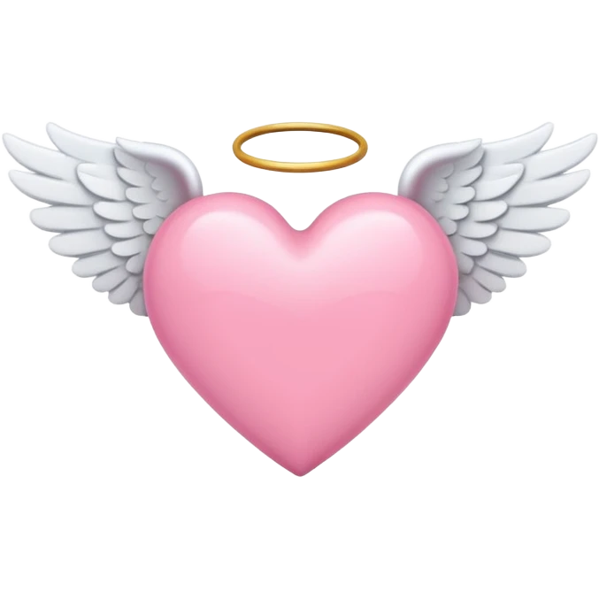 pink heart with white angel wings centered emoji