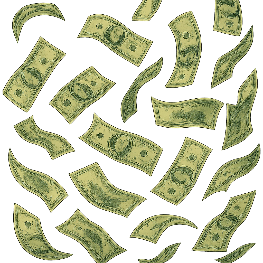ghibli style money falling emoji