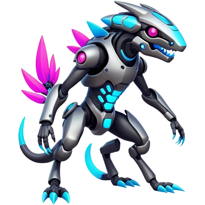 modern colorful neon-colored Fakémon-Protogen-creature (full body) emoji