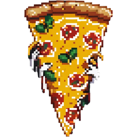 pizza slice with cheese stretching emoji