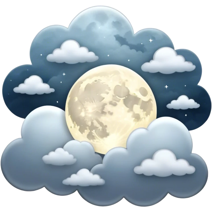 Moonlight with clouds emoji
