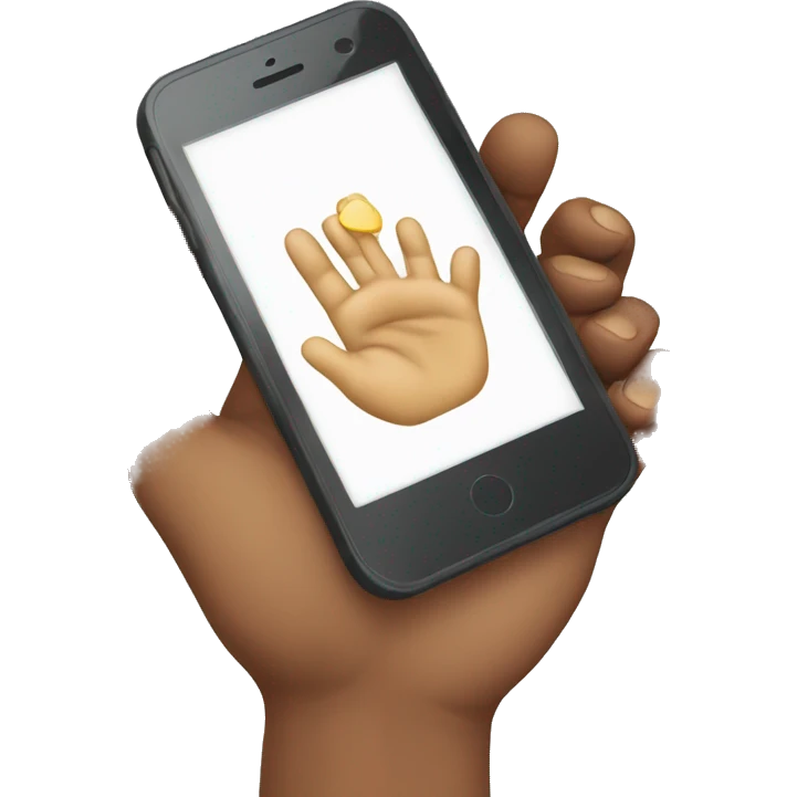hand holding smartphone emoji