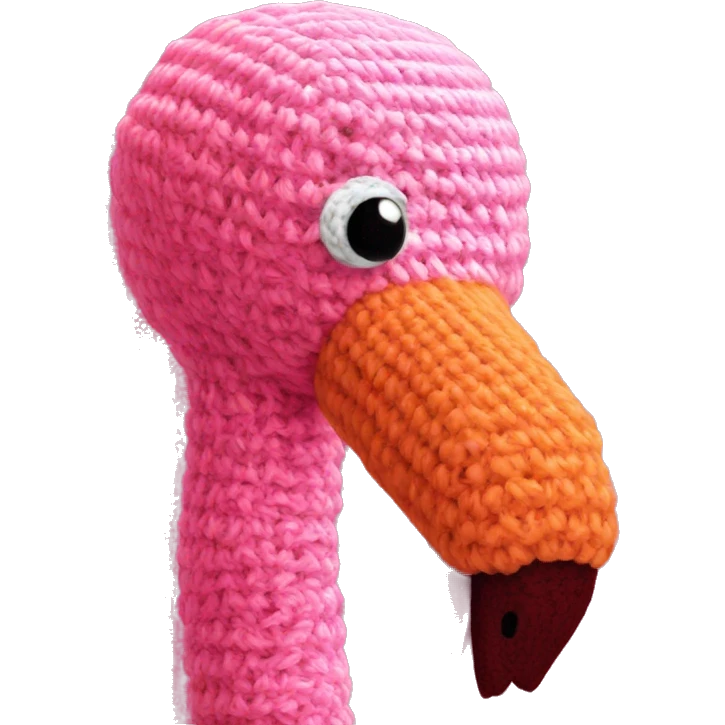 Crochet flamingo emoji