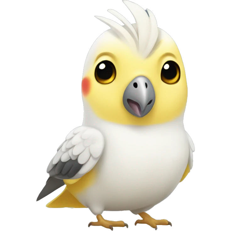 Cockatiel birds yellow white  emoji
