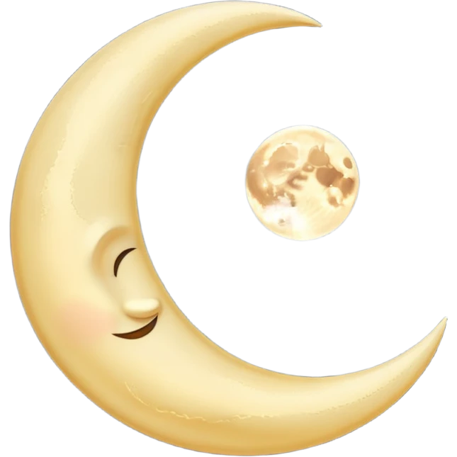 "Peaceful crescent moon with soft glow, no people" emoji