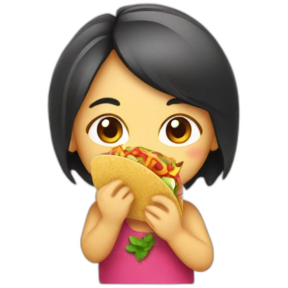chick eating taco emoji