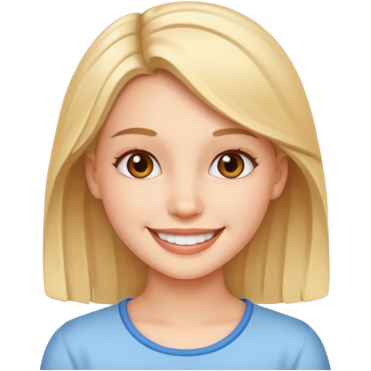 create the head okf the young pretty gitl in ios style smiling emoji