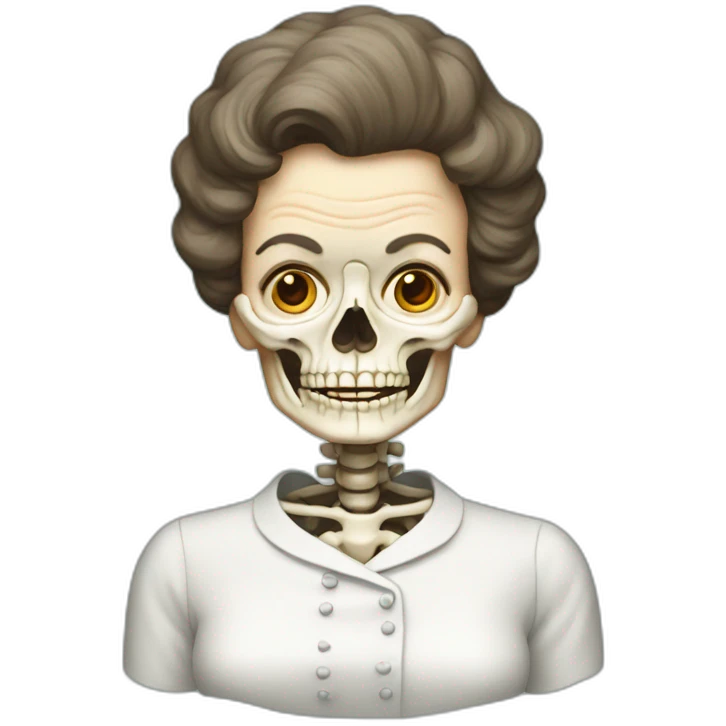 julia childs as a skeleton emoji