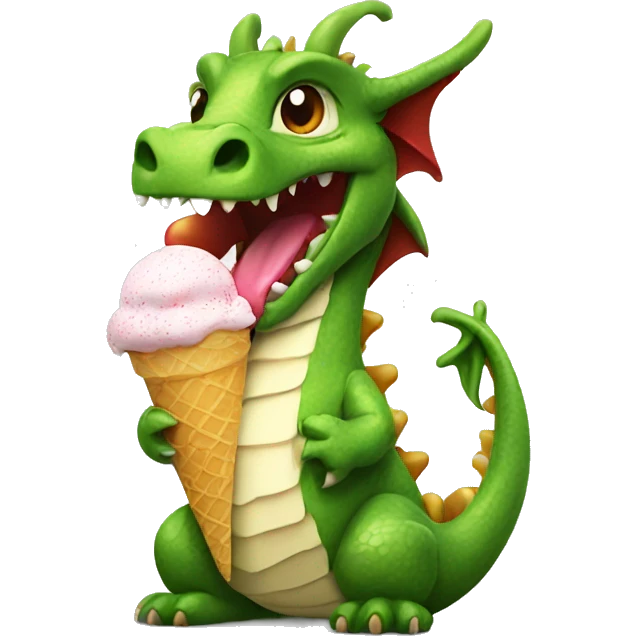 Dragon holding an icecream iphone ios style  emoji