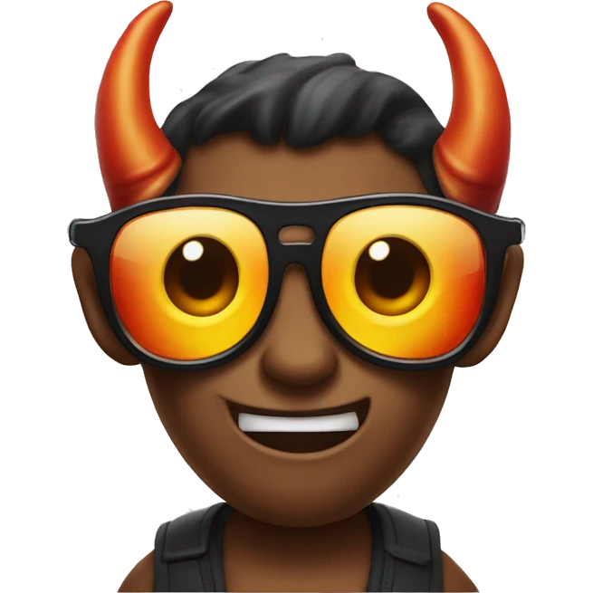 Devil horn hands with sunglasses face  emoji