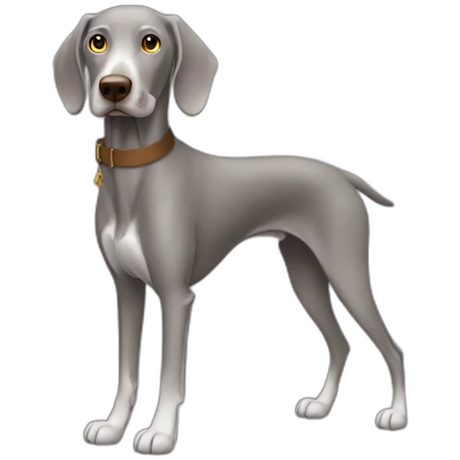 weimaraner with brown bird hunt emoji