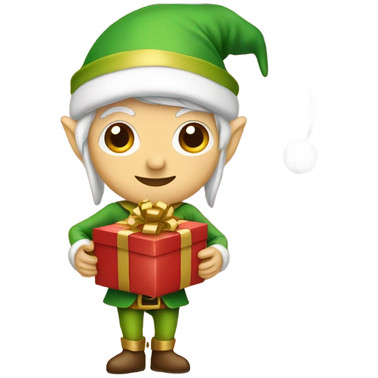 Elf holding a present  emoji