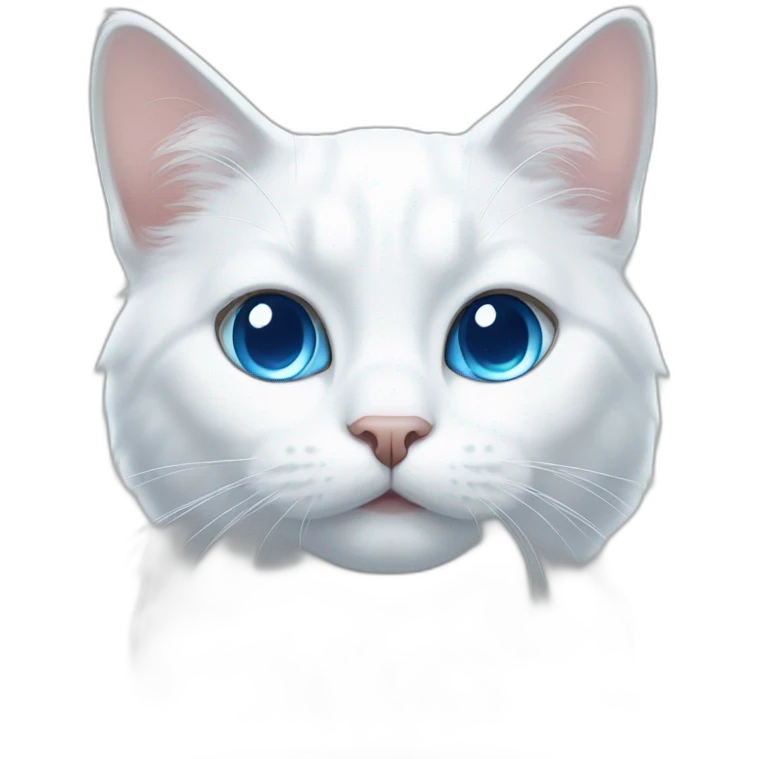 white cat with blue eyes emoji