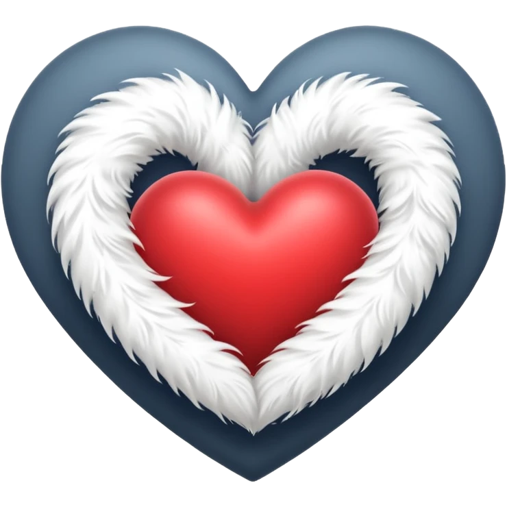 heart made out of white fur emoji