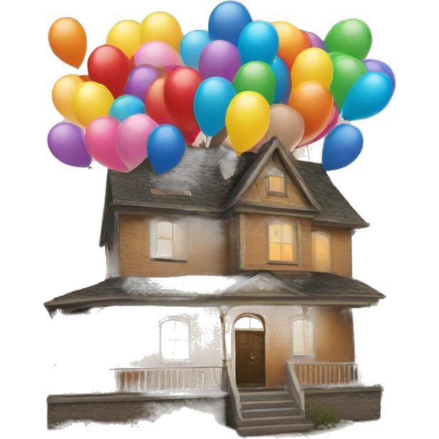 Up house with balloons emoji