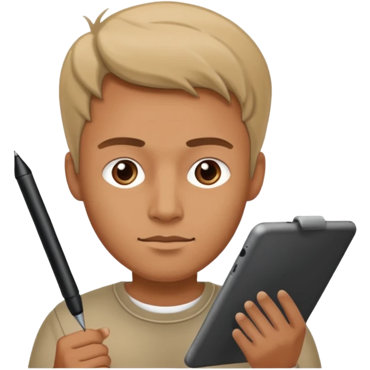 Man drawing on tablet emoji