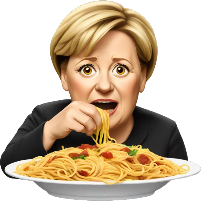merkel eating spaghetti emoji