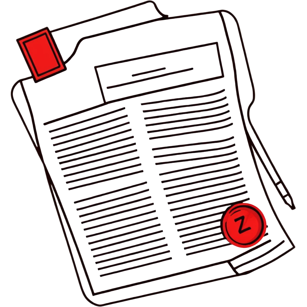 paper document with a red stamp emoji