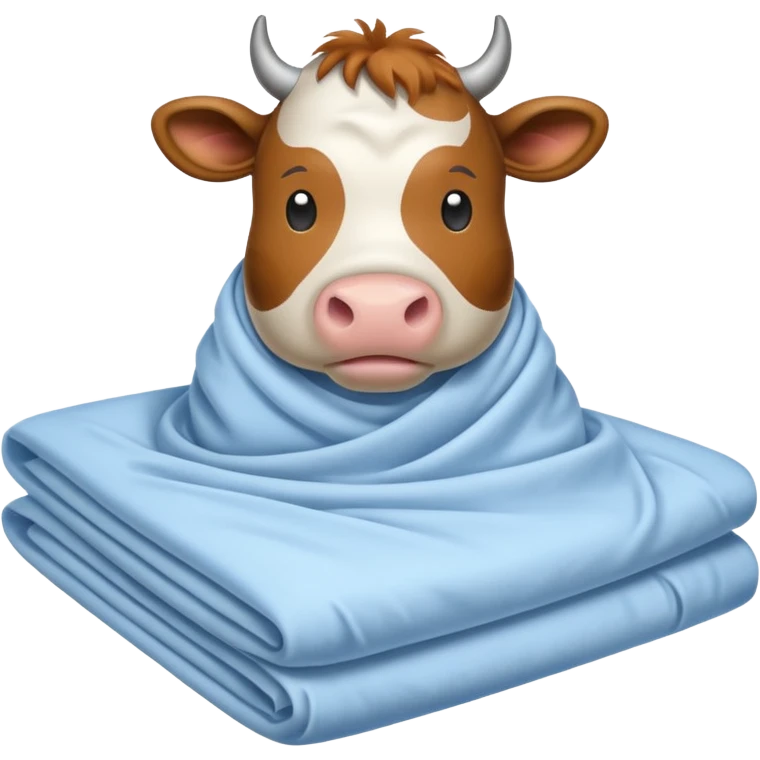 cartoon cow pressing bedsheets emoji