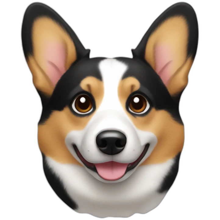 Black and white and tan corgi emoji