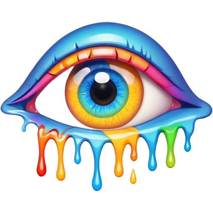 melted surreal colorful eye emoji