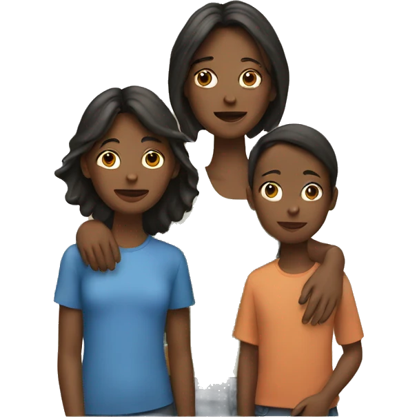 Women with three kids  emoji