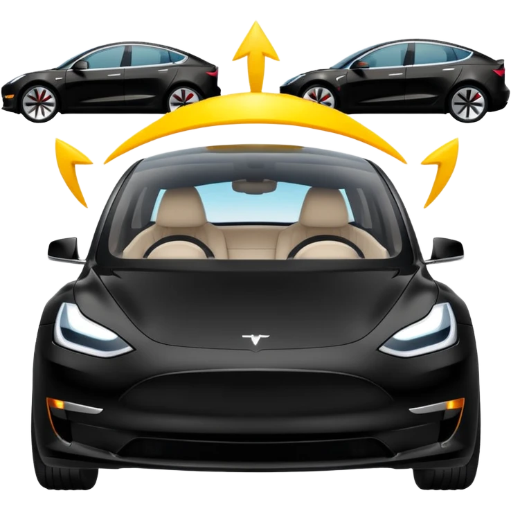 Tesla model 3 stuck in trafic emoji