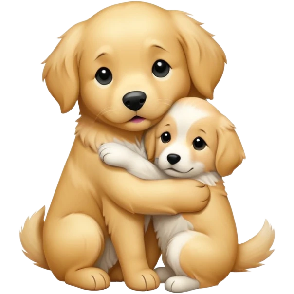 White Golden retriever hugs emoji