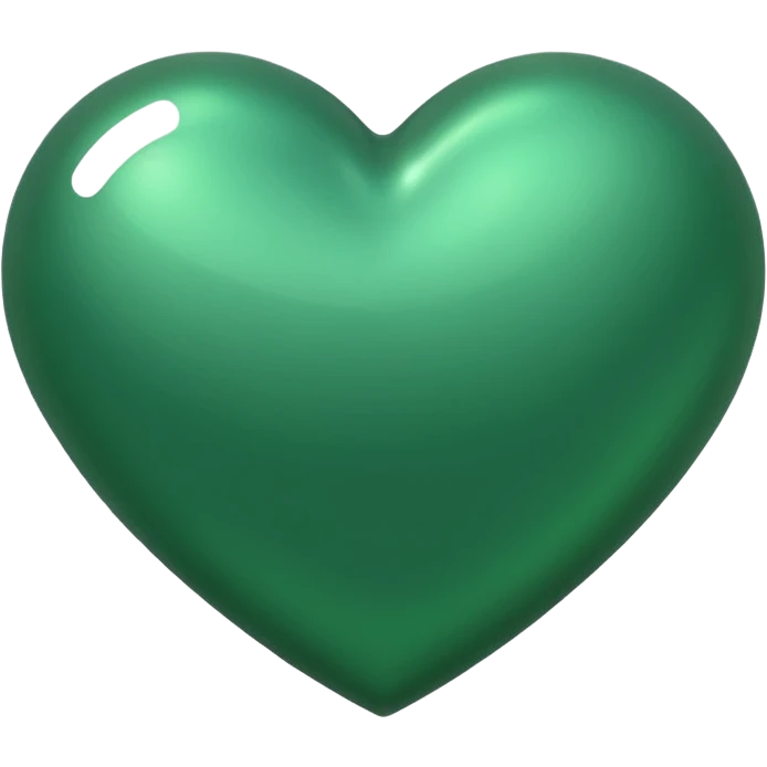 heart with a metallic green finish emoji