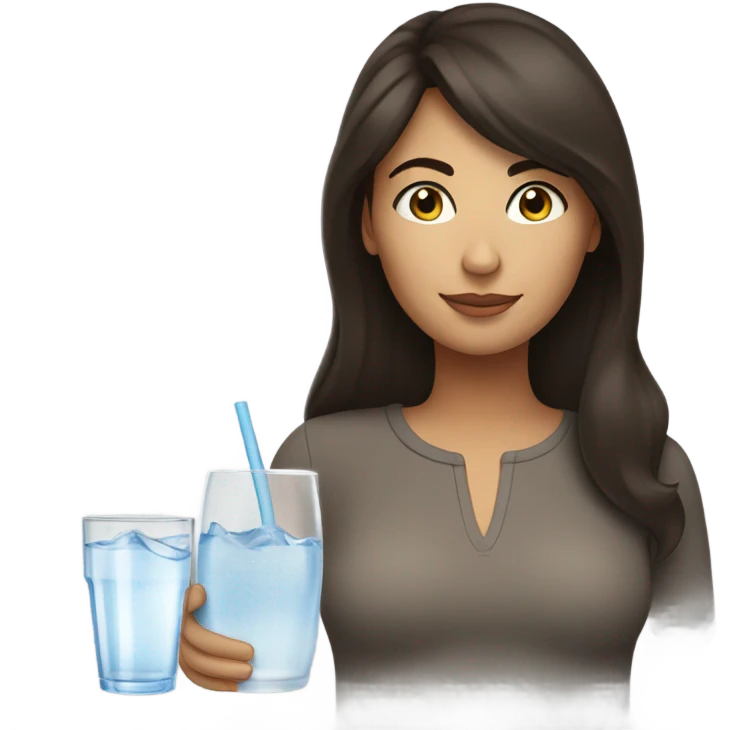 Thirsty brunette emoji