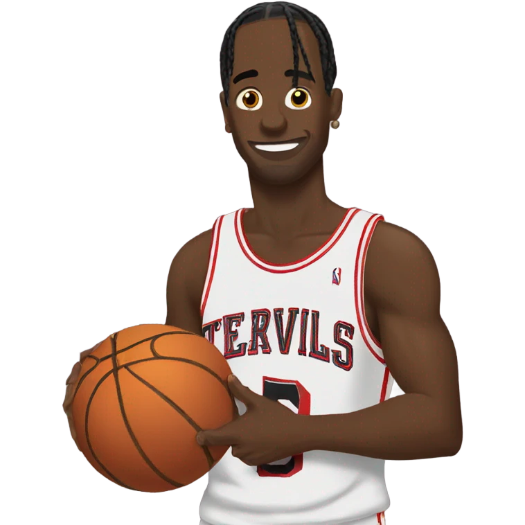 Travis Scott with a basketball emoji