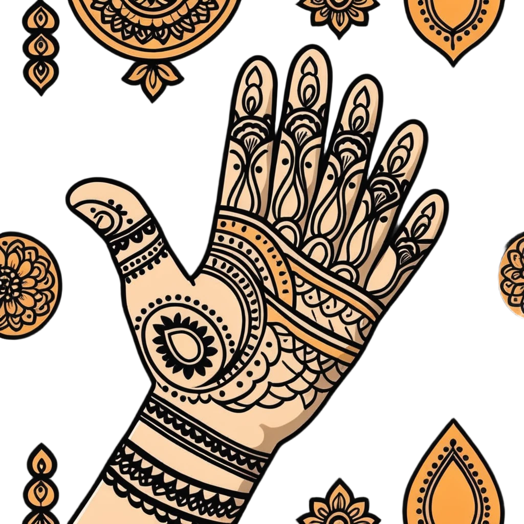 Elegant Indian mehndi pattern design emoji