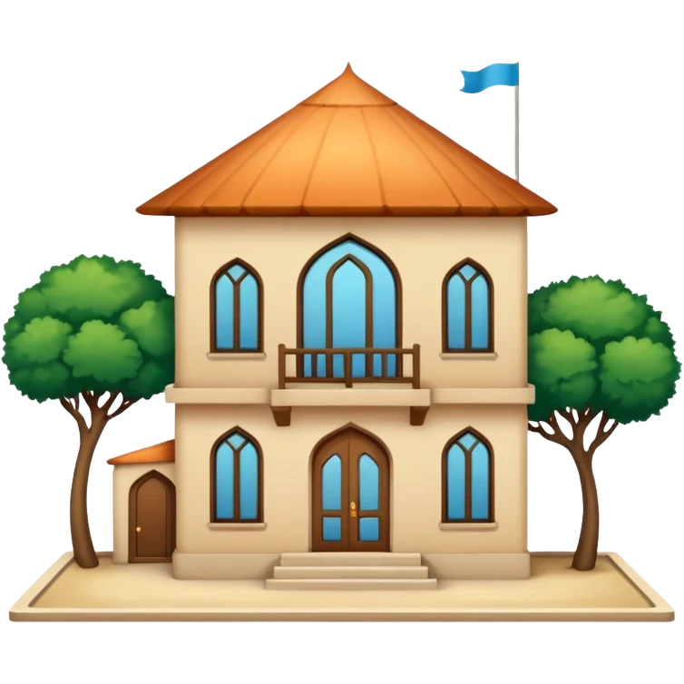 little city and small, ordinary, simple, home, Iranian-style, 1980  emoji
