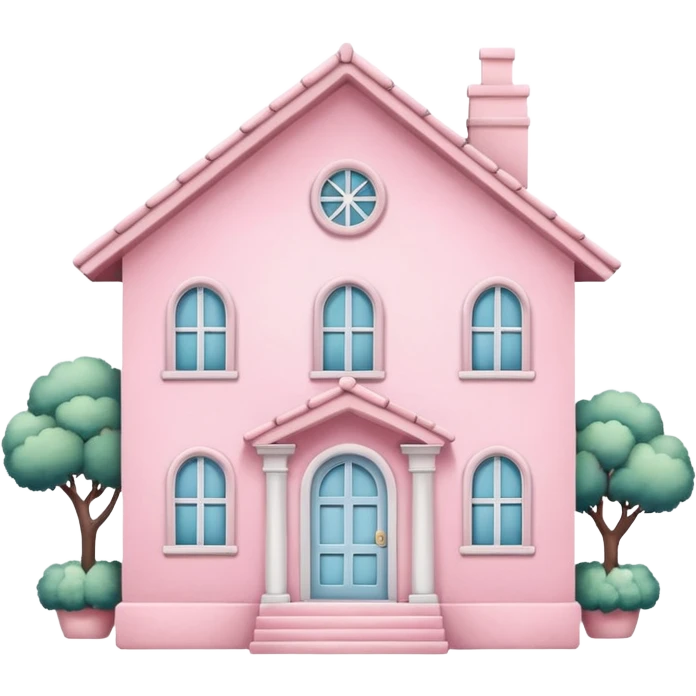 pink house emoji