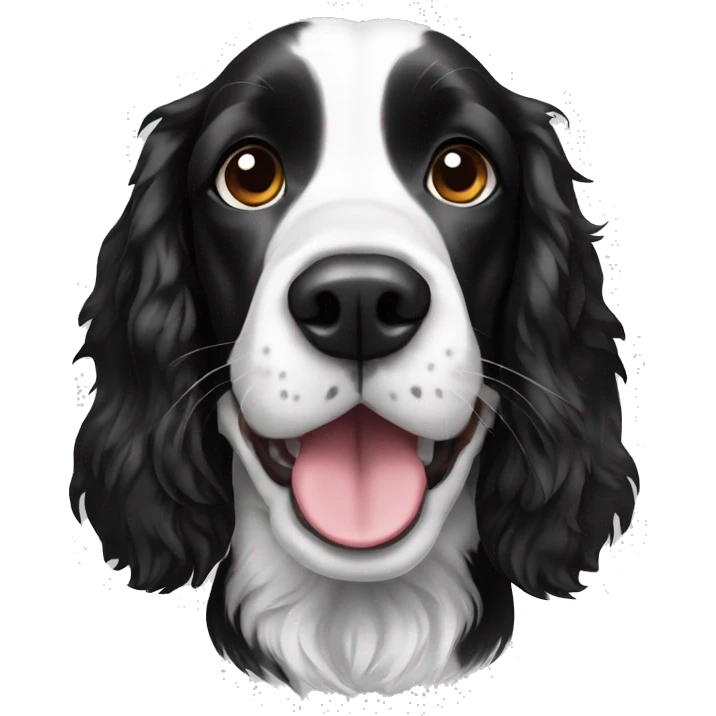 Three black and white springer spaniel emoji
